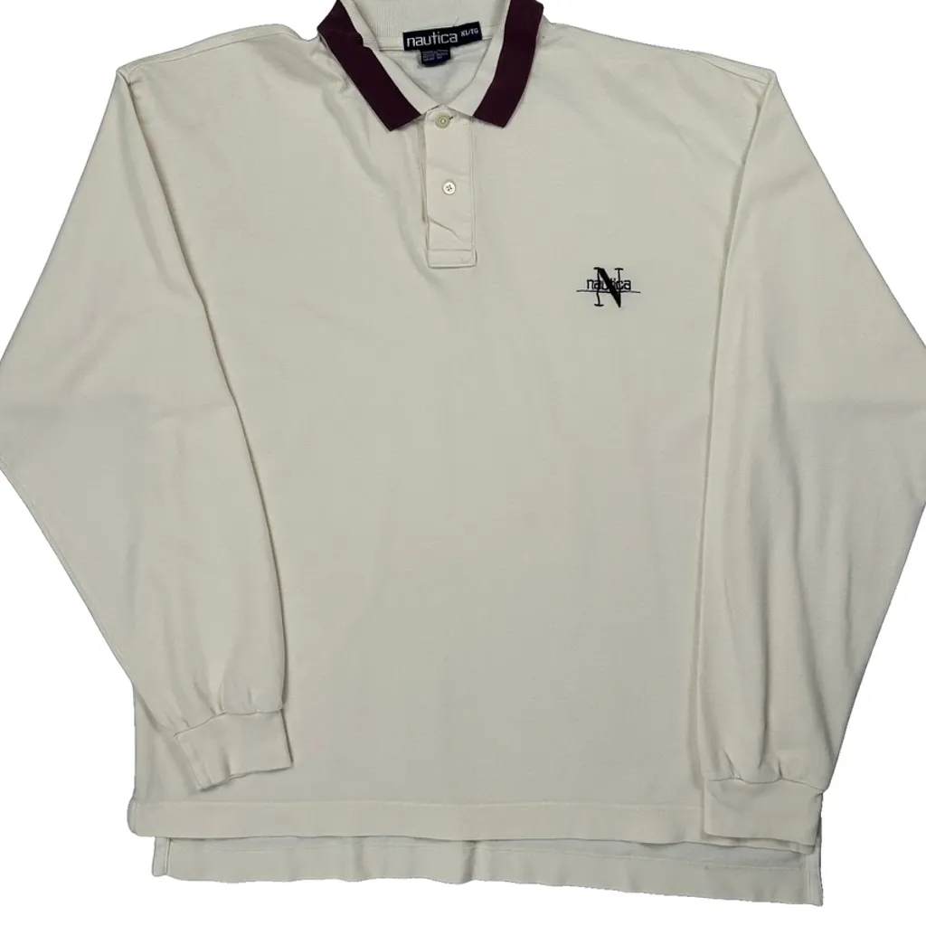 Nautica Polo Shirt - XL Cream Cotton - Image 5