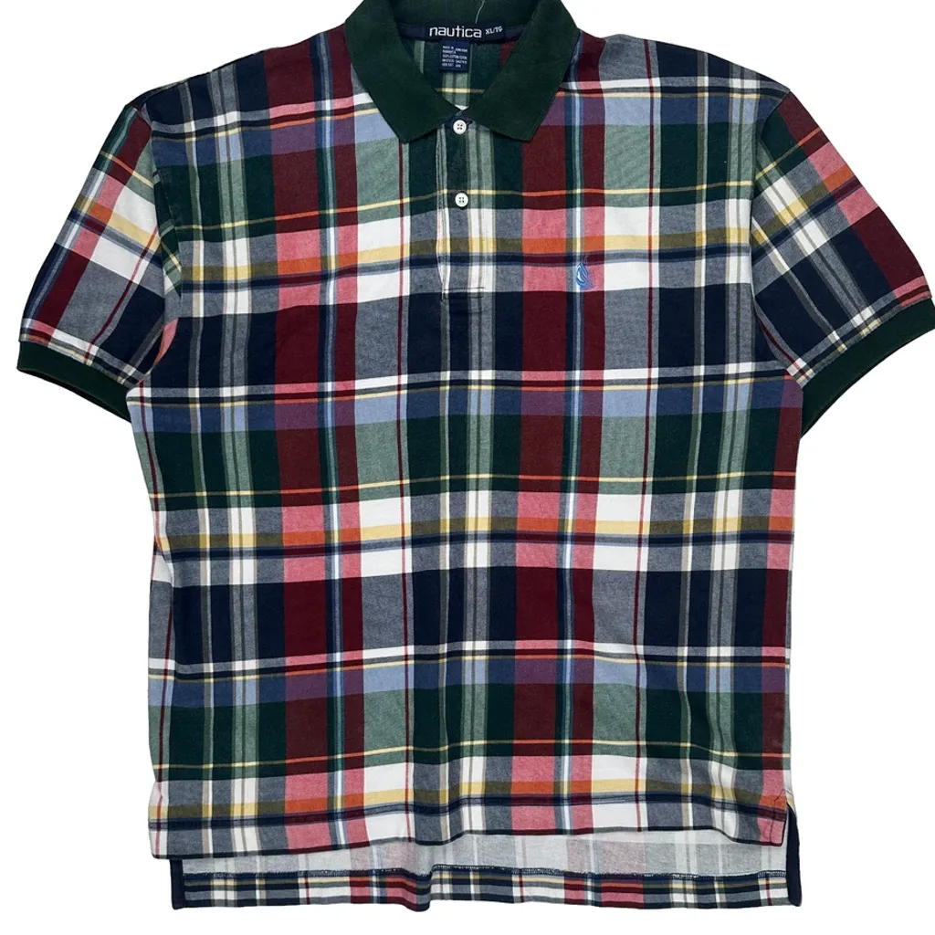 Nautica Checked Polo Shirt - XL Multicoloured Cotton - Image 4