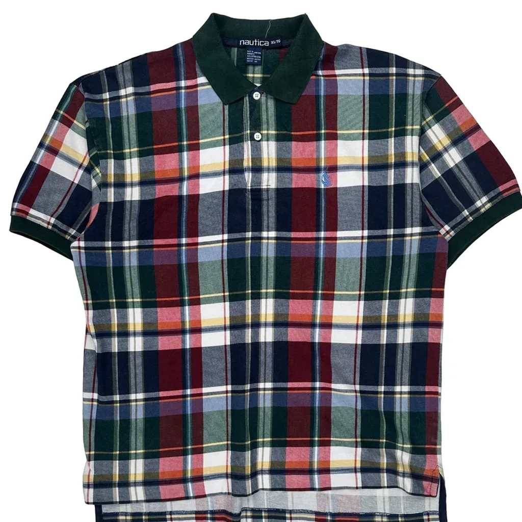 Nautica Checked Polo Shirt - XL Multicoloured Cotton - Image 5