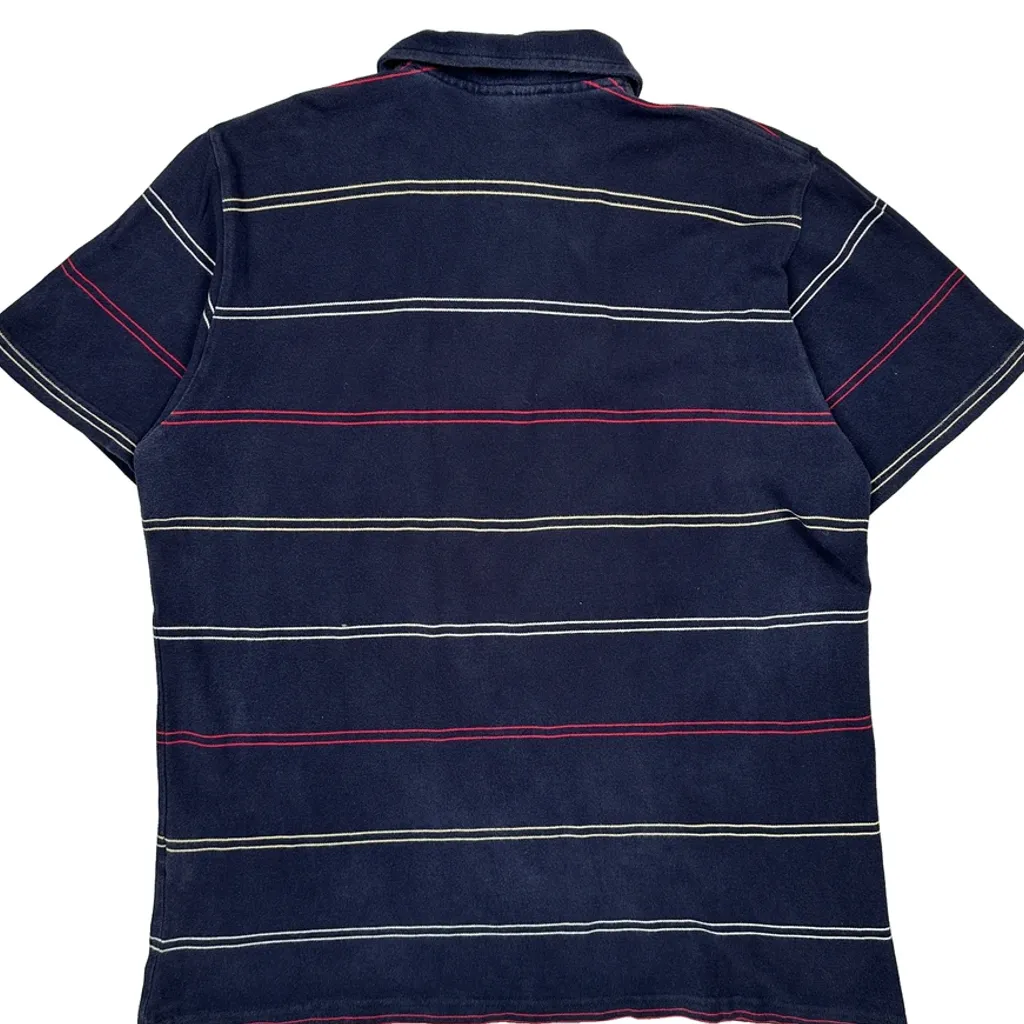 Nautica Striped Polo Shirt - 2XL Navy Cotton - Image 7
