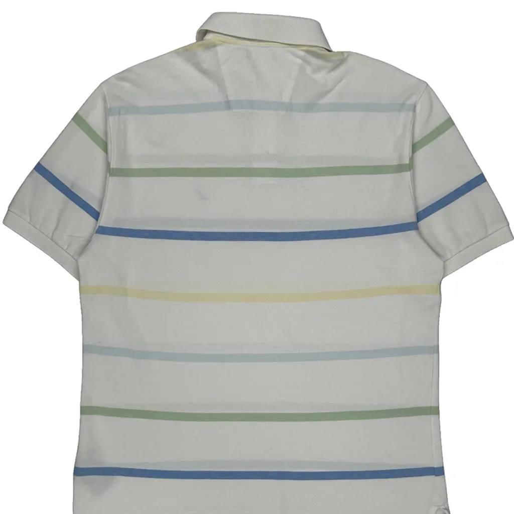 Nautica Striped Polo Shirt - Large White Cotton - Image 7