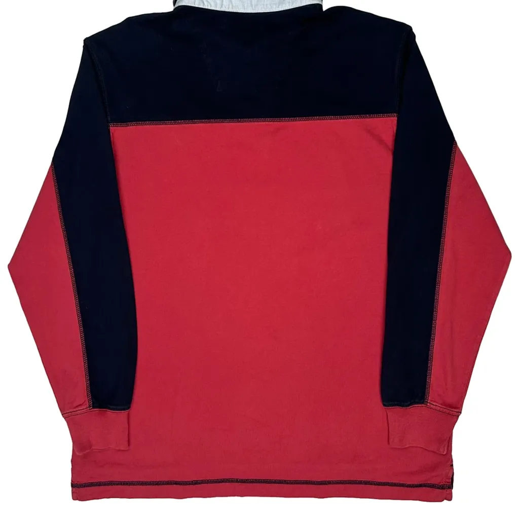 Nautica Striped Rugby Shirt - Medium Red Cotton - Image 6