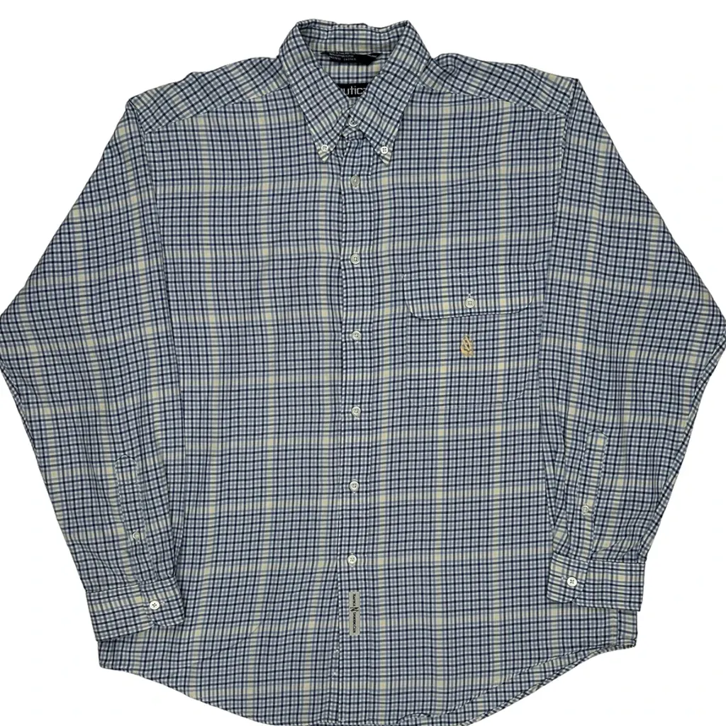 Nautica Checked Shirt - Large Blue Cotton - Image 5