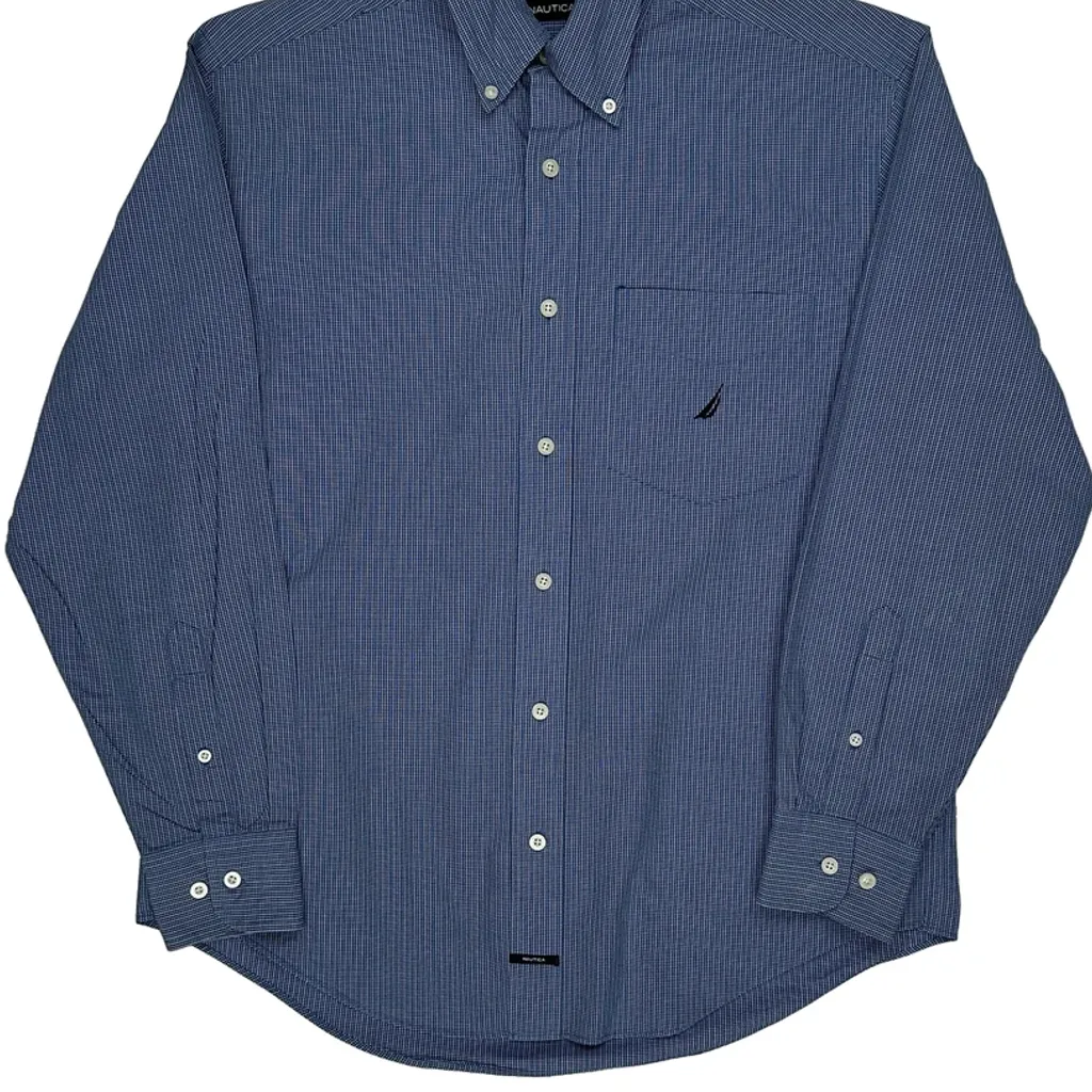 Nautica Checked Shirt - Medium Blue Cotton - Image 4