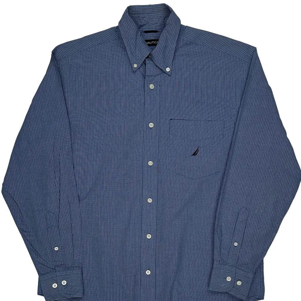Nautica Checked Shirt - Medium Blue Cotton - Image 5