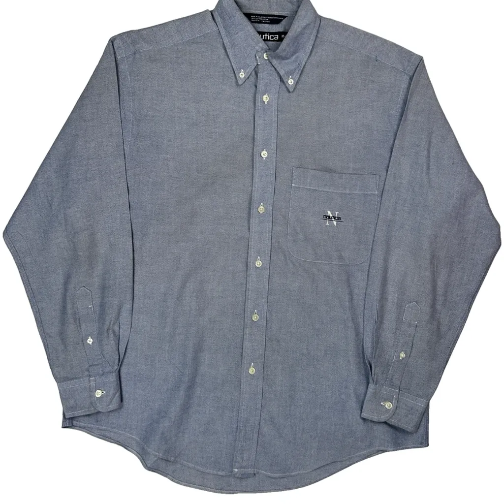 Nautica Shirt - Medium Blue Cotton - Image 4