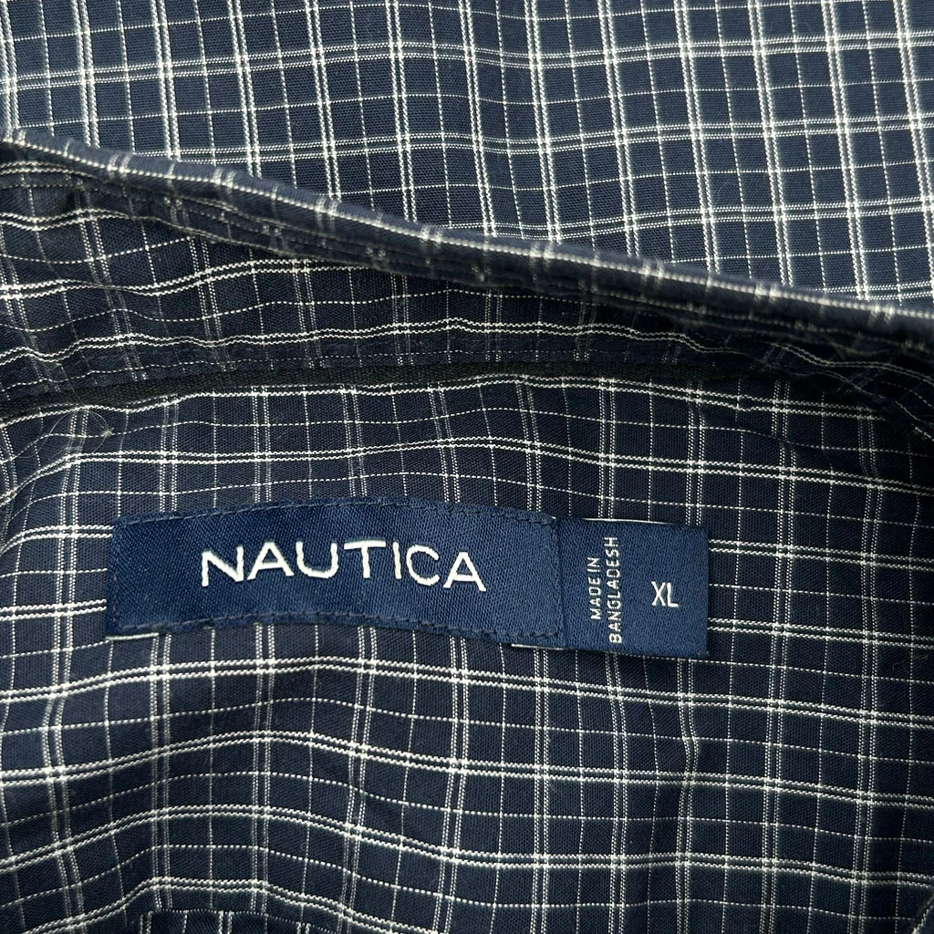 Nautica Checked Shirt - XL Blue Cotton - Image 3