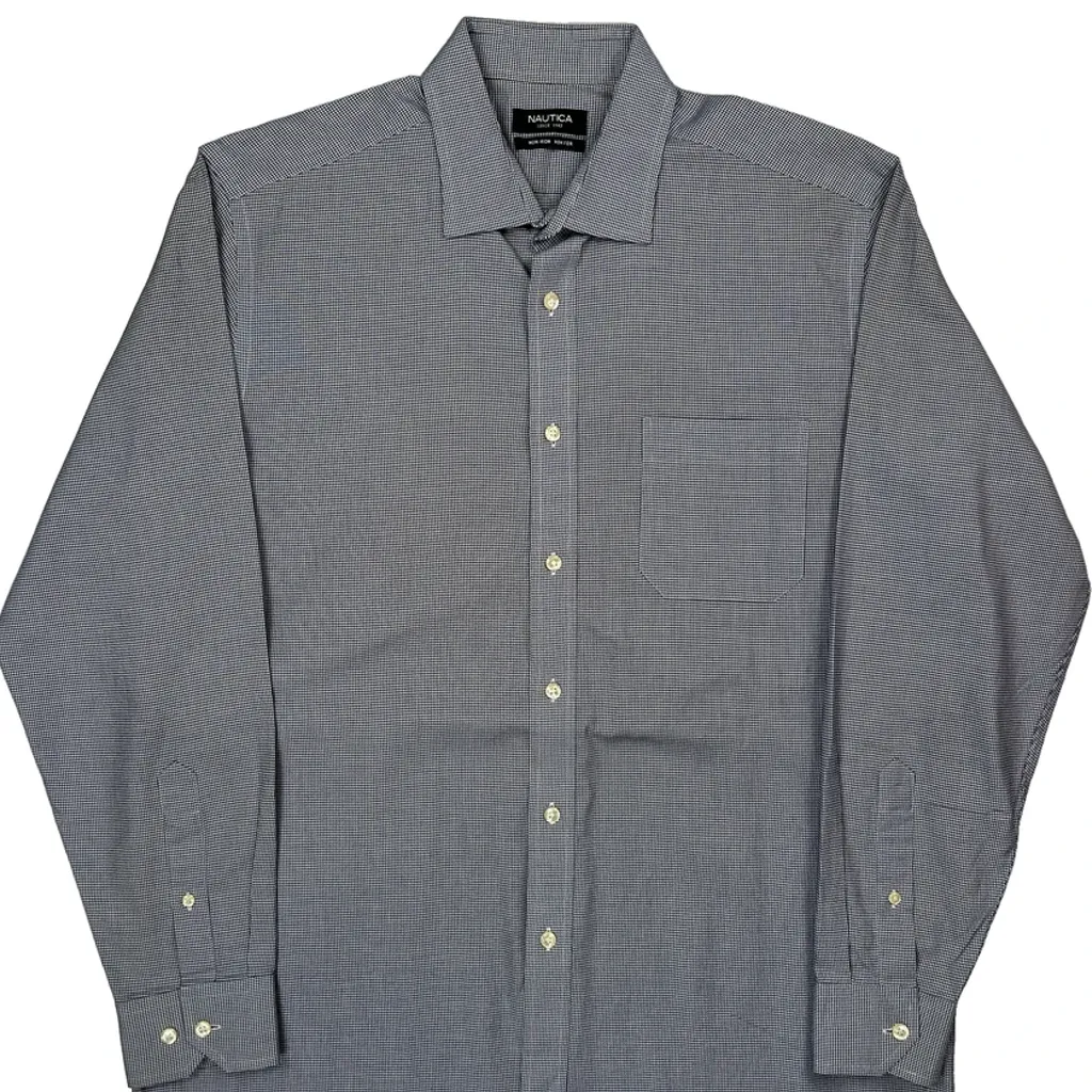 Nautica Checked Shirt - Large Gray Cotton - Image 4