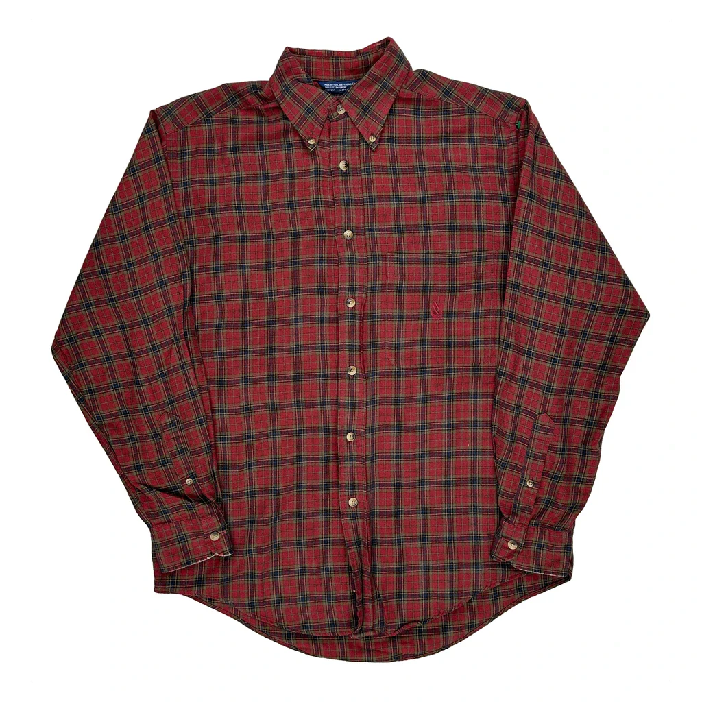 Nautica Checked Shirt - Small Red Cotton
