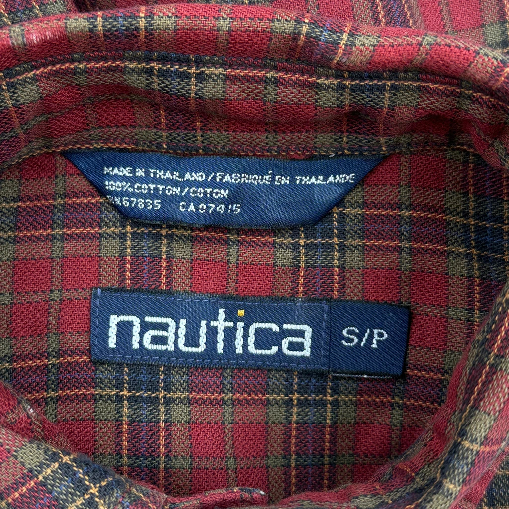 Nautica Checked Shirt - Small Red Cotton - Image 3