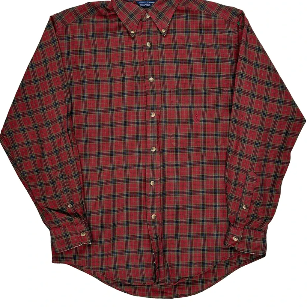 Nautica Checked Shirt - Small Red Cotton - Image 5