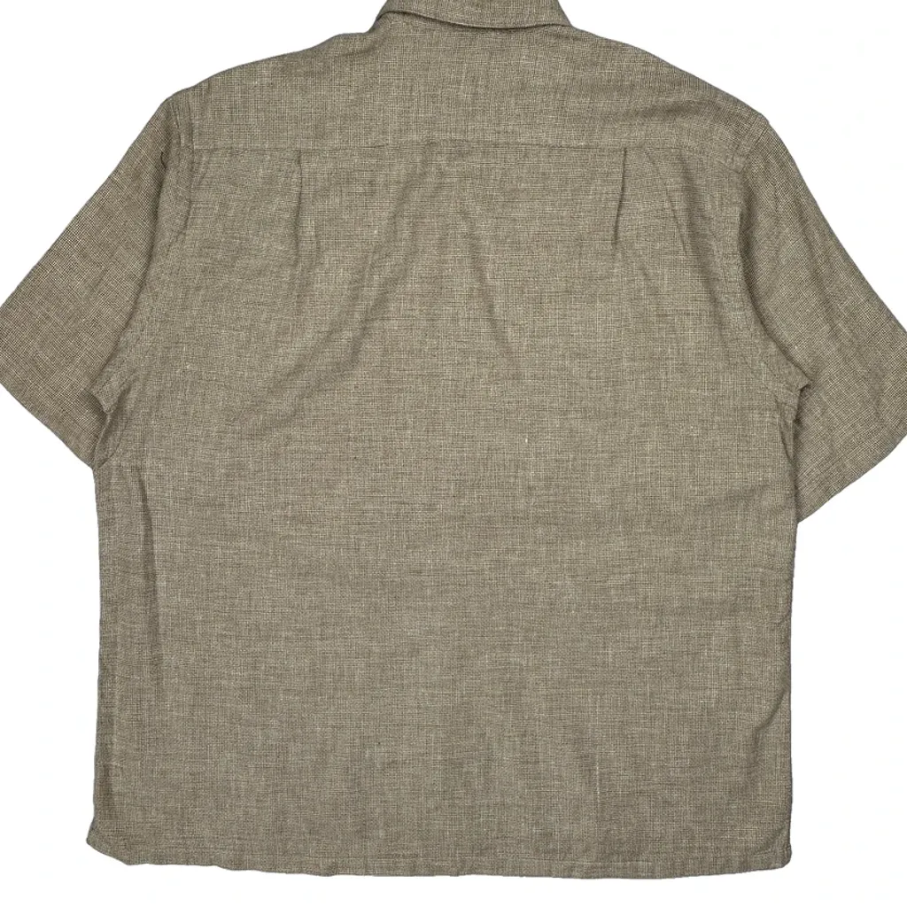 Nautica Short Sleeve Shirt - Large Beige Linen Blend - Image 6