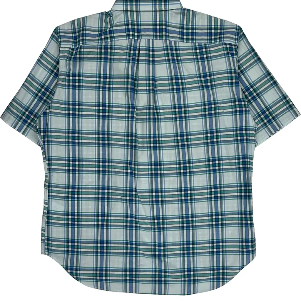 Nautica Checked Short Sleeve Shirt - XL Blue Cotton - Image 7