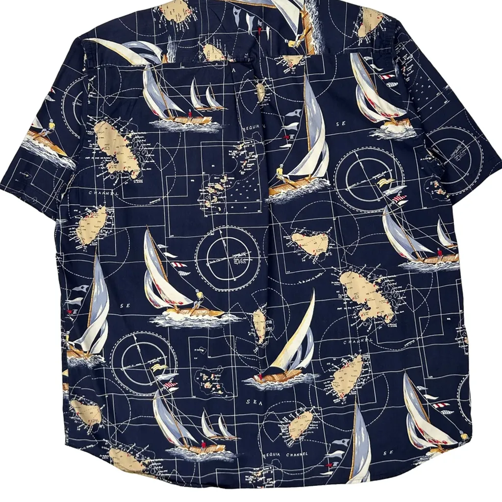 Nautica Short Sleeve Shirt - XL Navy Cotton - Image 7