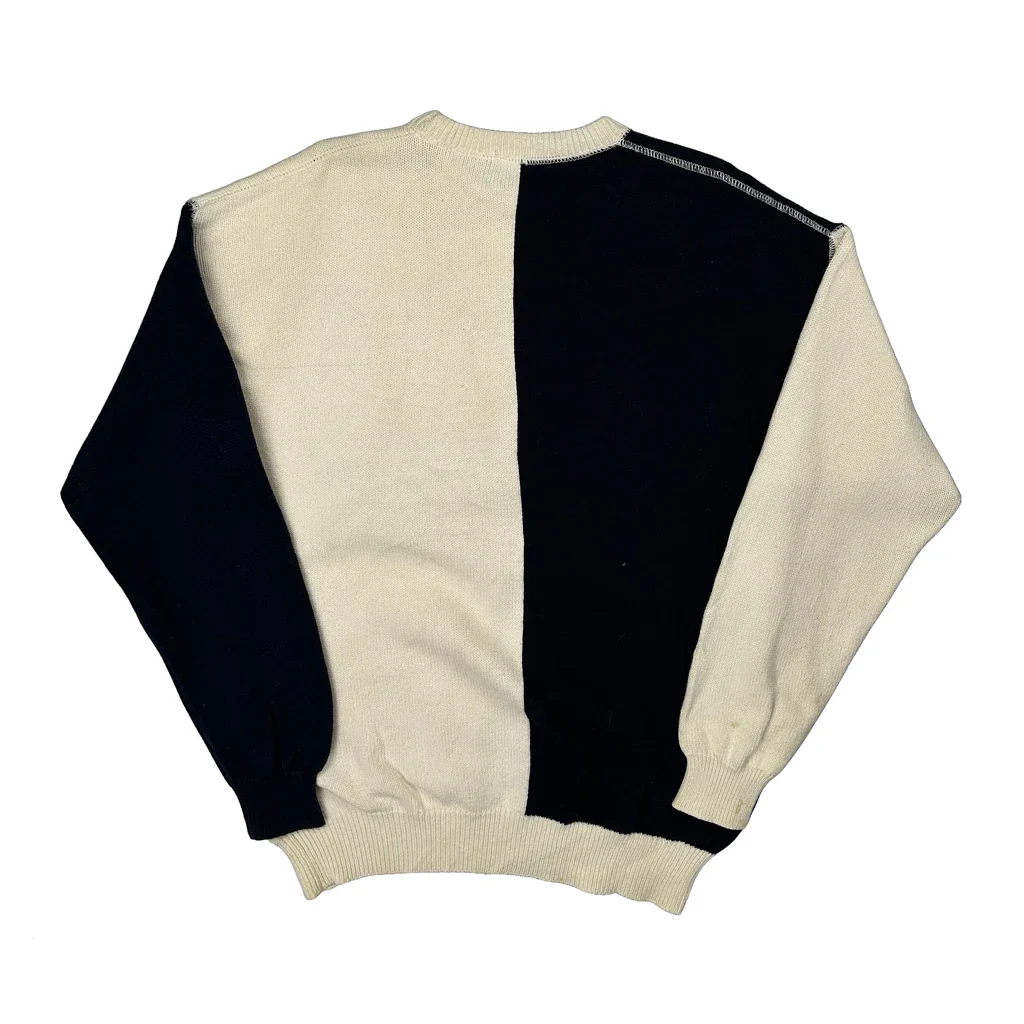 Nautica Spellout Sweater - Medium Black & White Cotton - Image 2