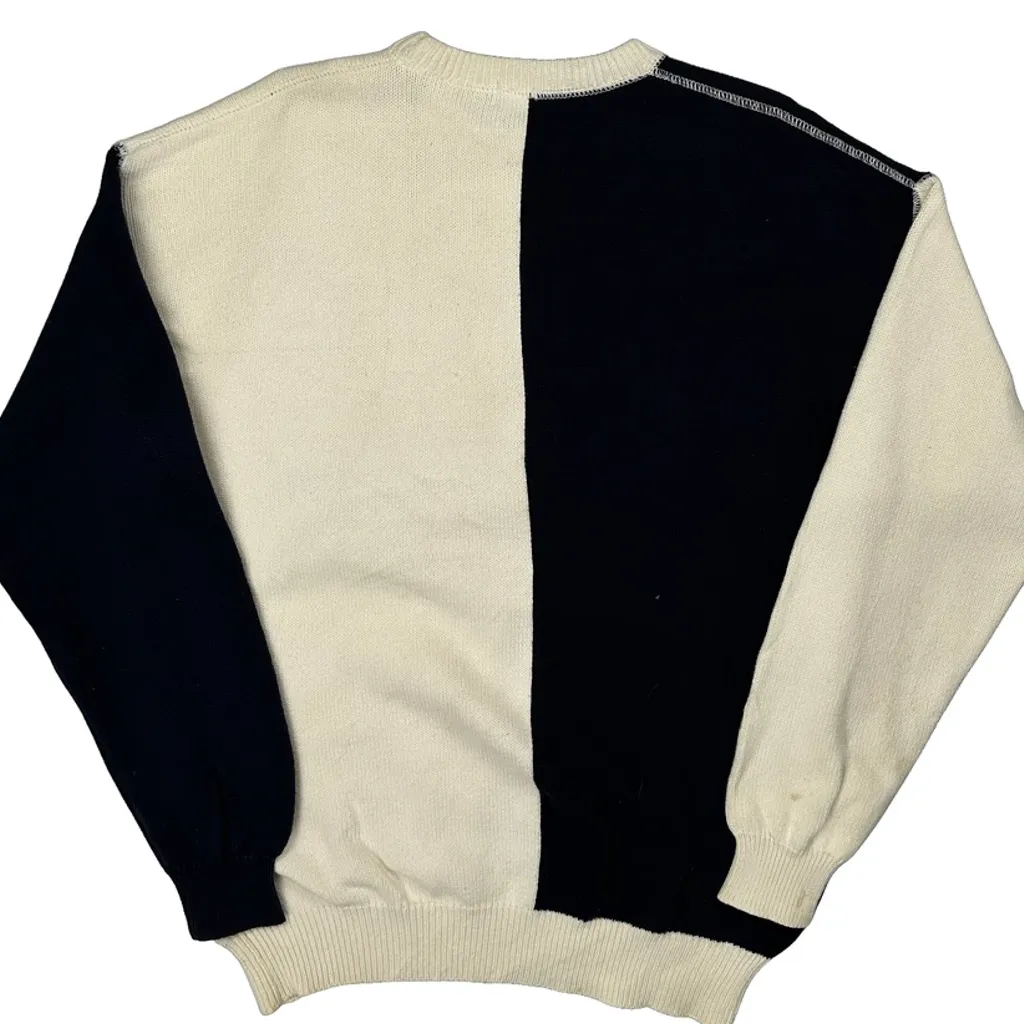 Nautica Spellout Sweater - Medium Black & White Cotton - Image 6