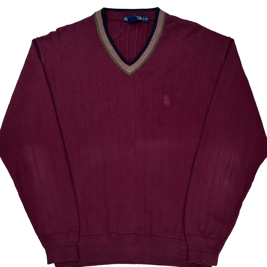 Nautica Sweater - Large Burgundy Cotton - Image 5