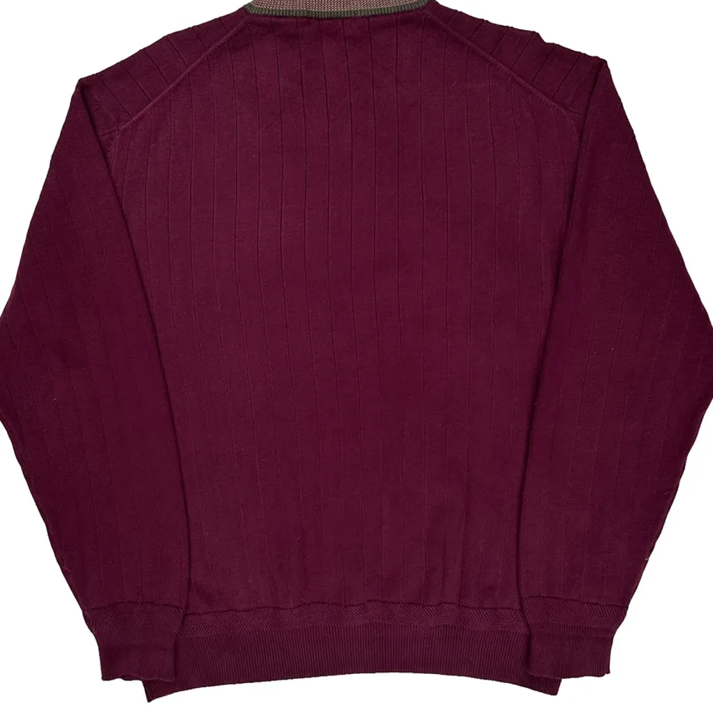 Nautica Sweater - Large Burgundy Cotton - Image 6