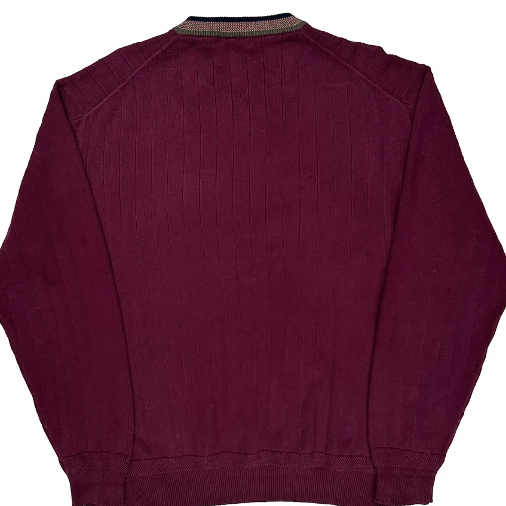 Nautica Sweater - Large Burgundy Cotton - Image 7