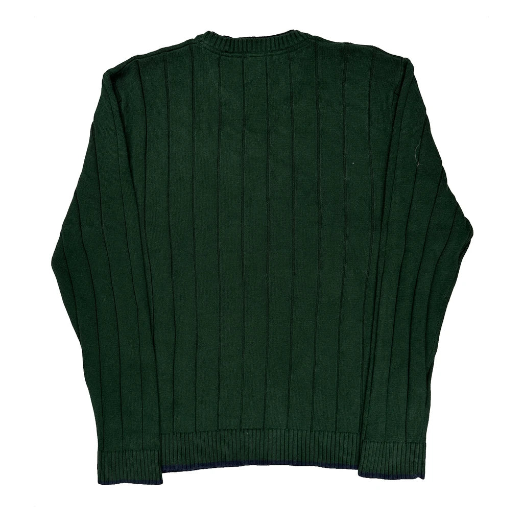 Nautica Striped Sweater - XL Green Cotton - Image 2