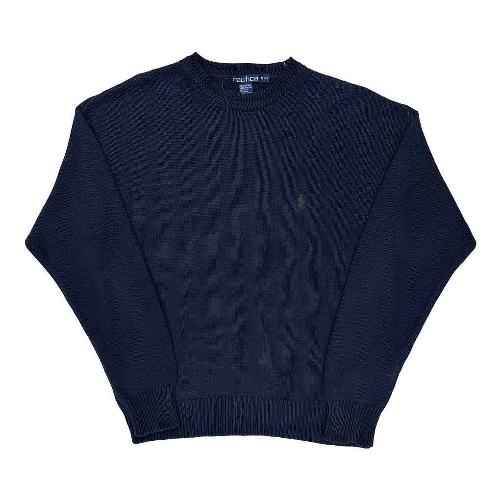 Nautica Sweater - Medium Navy Cotton