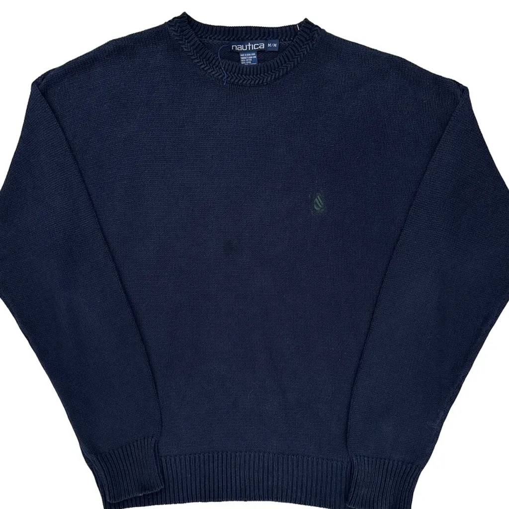 Nautica Sweater - Medium Navy Cotton - Image 4
