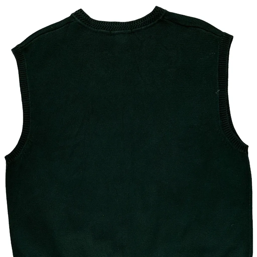 Nautica Chunky Knit Sweater Vest - 3XL Green Cotton - Image 6