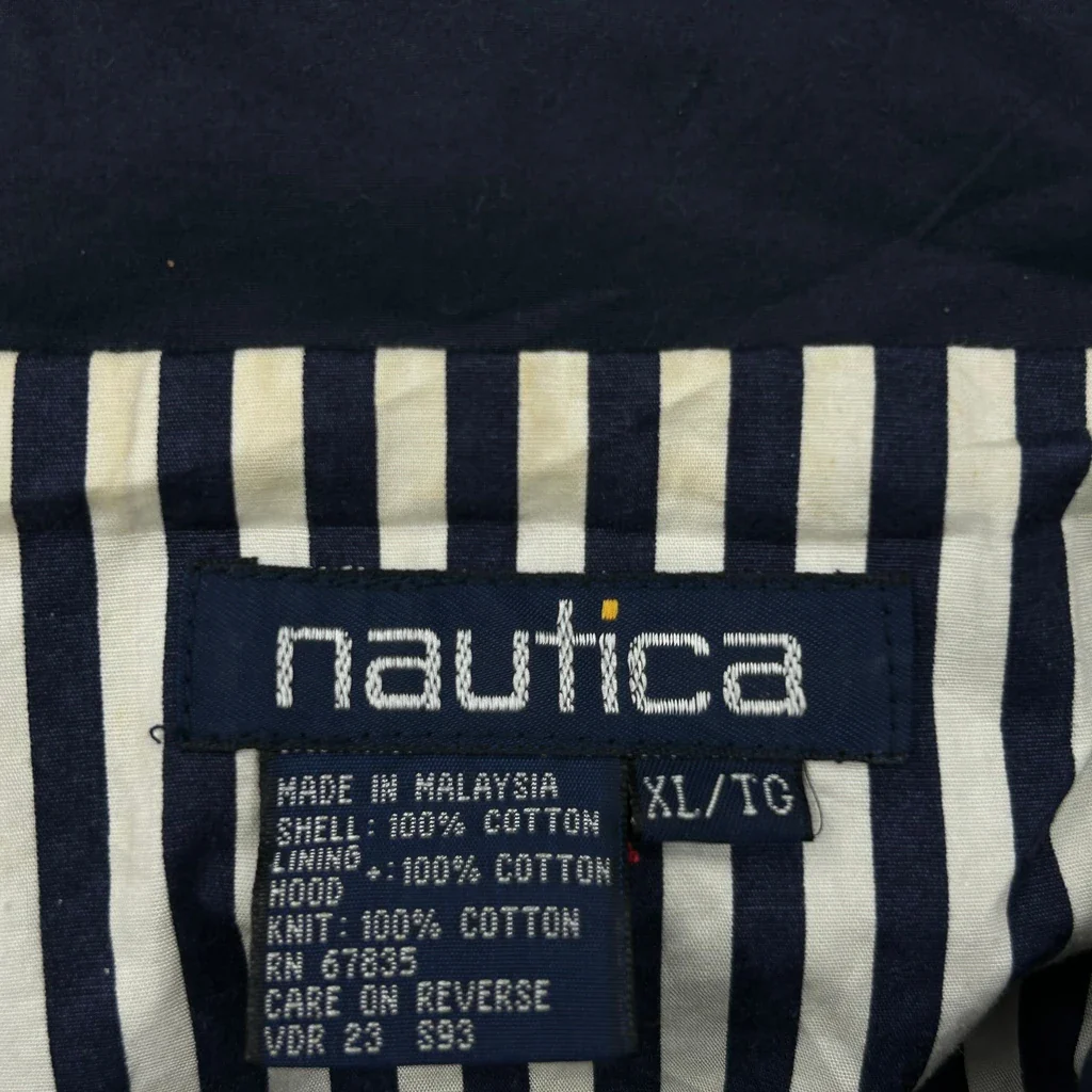 Nautica Striped Windbreaker - XL Navy Cotton - Image 3