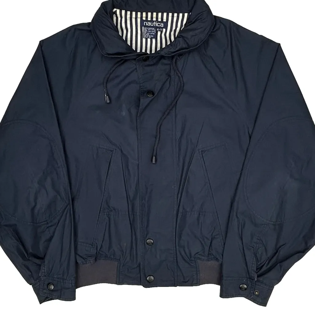 Nautica Striped Windbreaker - XL Navy Cotton - Image 4