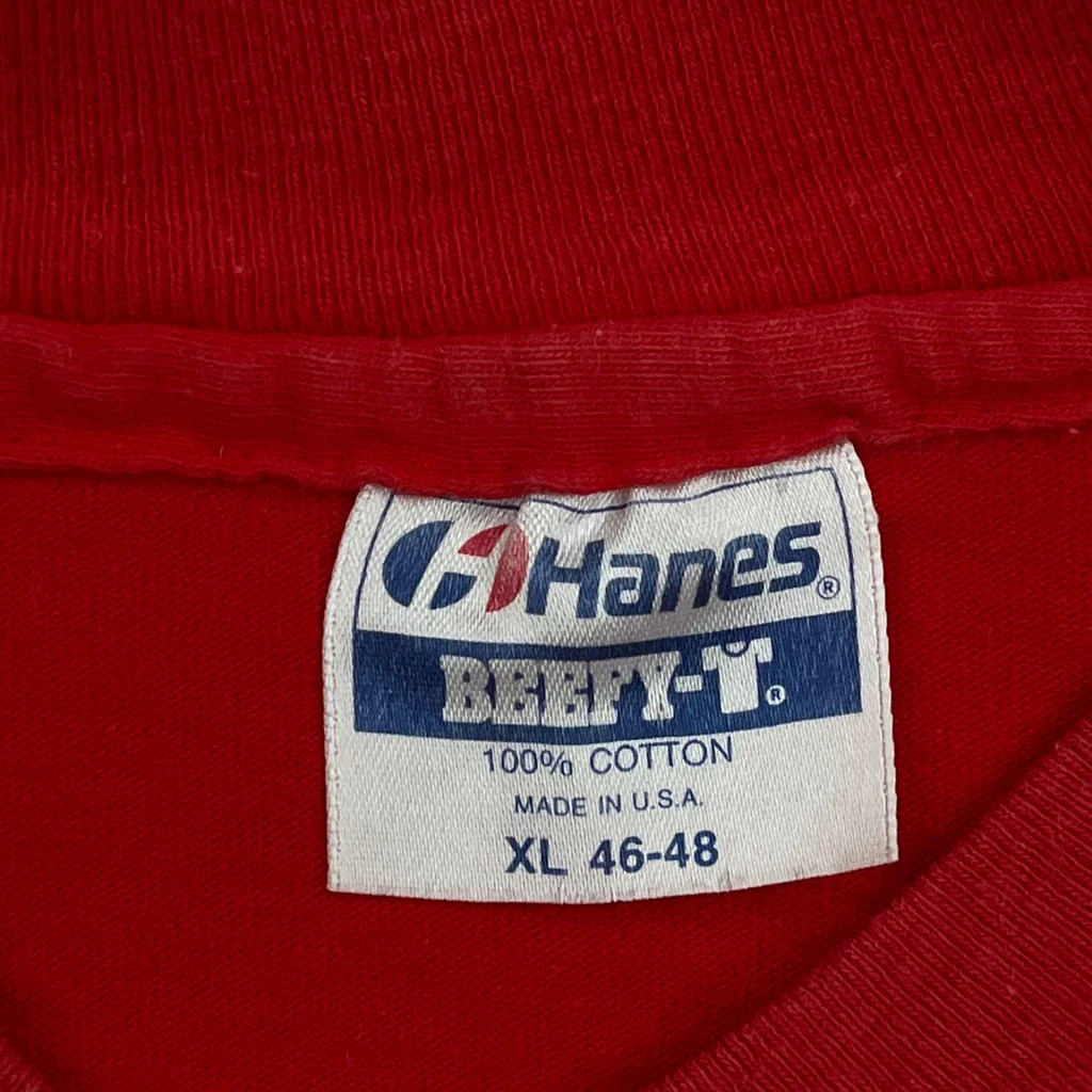 Nautical Theme Hanes Single Stitch T-Shirt - XL Red Cotton - Image 3