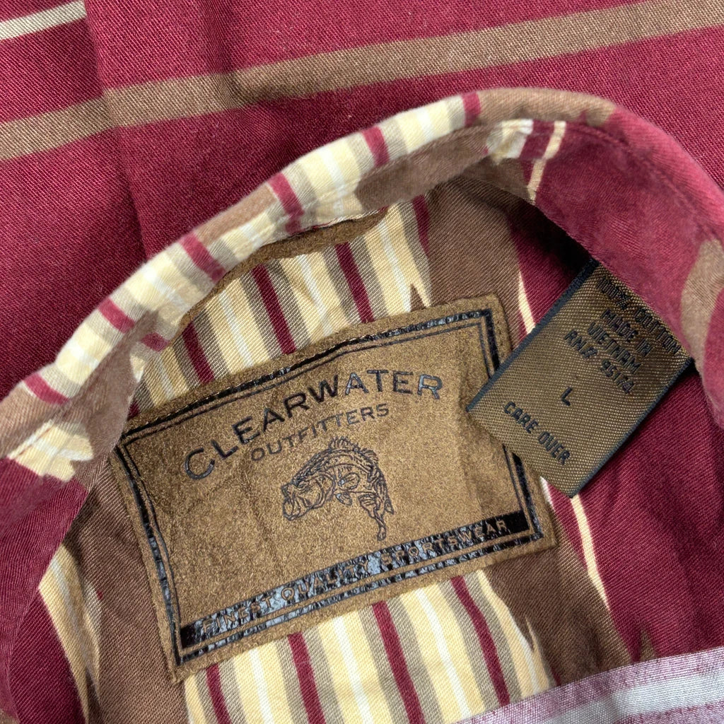 Navajo Clearwater Outfitters Aztec Patterned Shirt - Large Burgundy Cotton - Image 3
