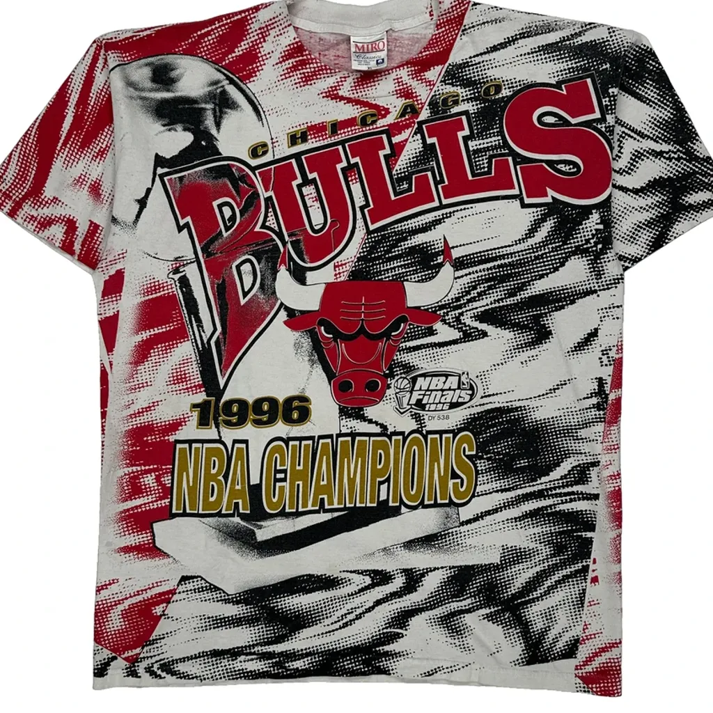 Nba Champions 1996 Chicago Bulls Graphic T-Shirt - XL Multicoloured Cotton - Image 4