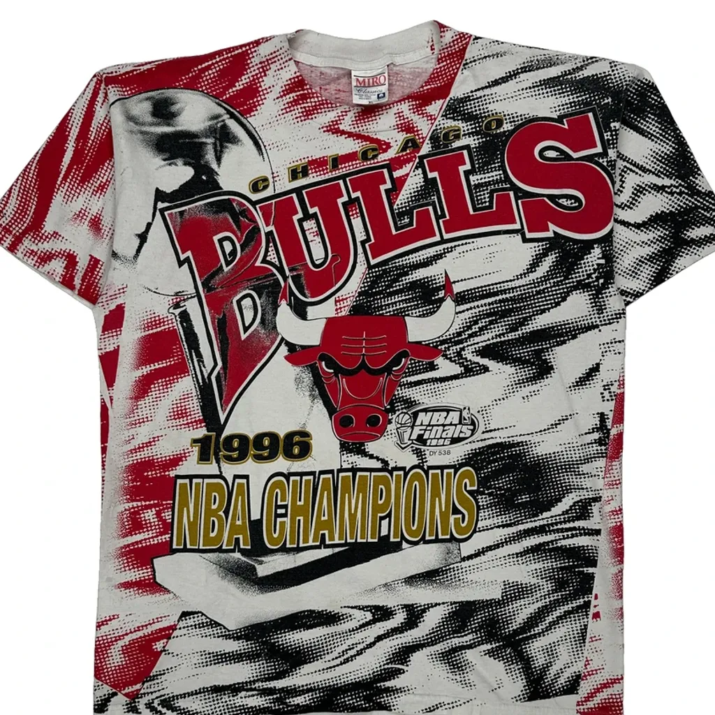 Nba Champions 1996 Chicago Bulls Graphic T-Shirt - XL Multicoloured Cotton - Image 5