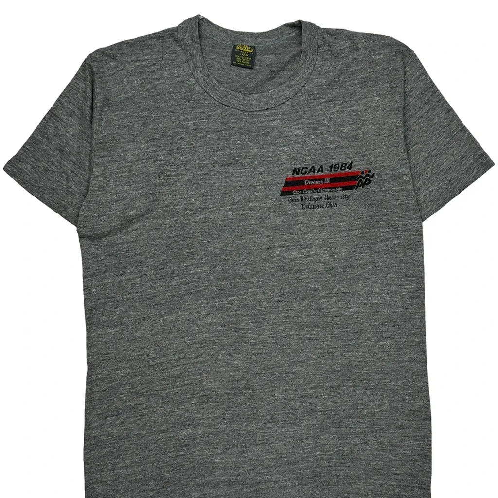 Ncaa 1984 Division Iii Jerzees Single Stitch T-Shirt - Large Grey Polyester Blend - Image 4