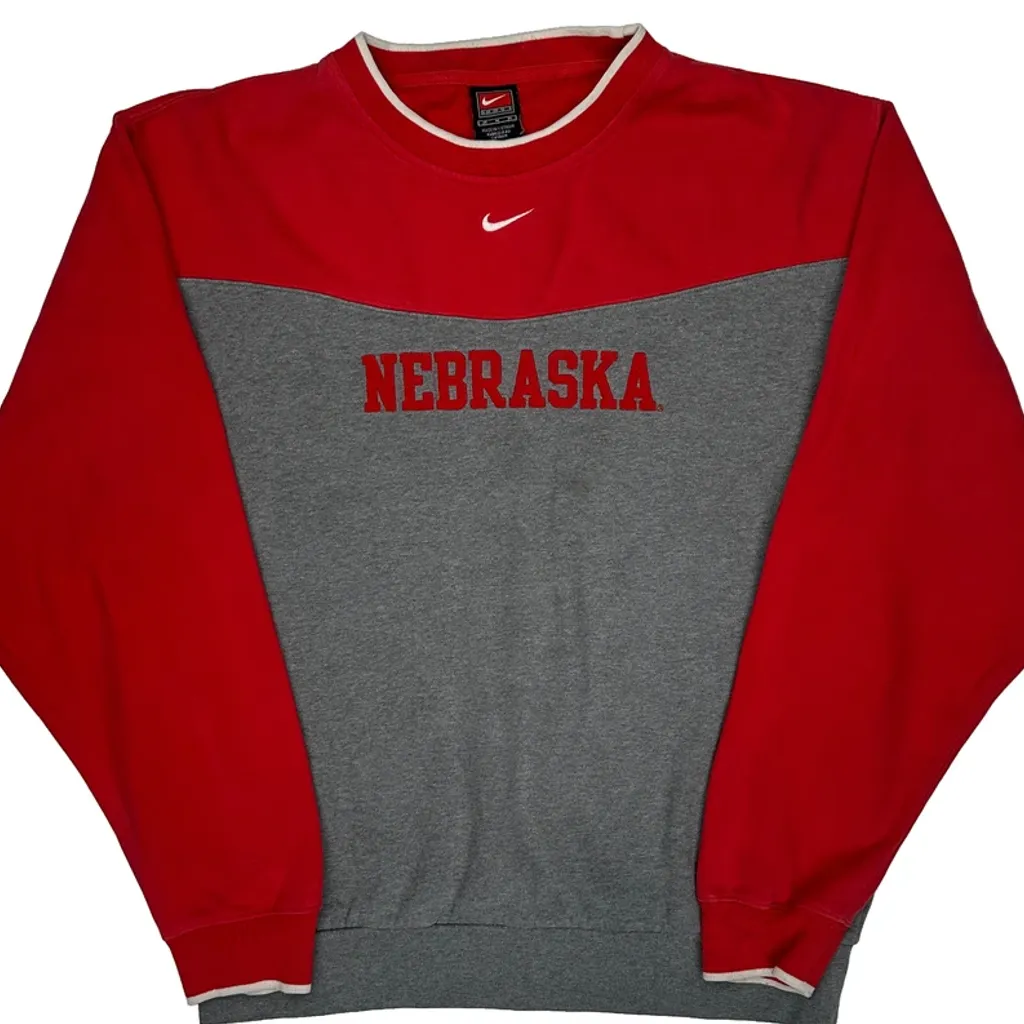 Nebraska Nike College Sweatshirt - Medium Grey Cotton Blend - Image 5