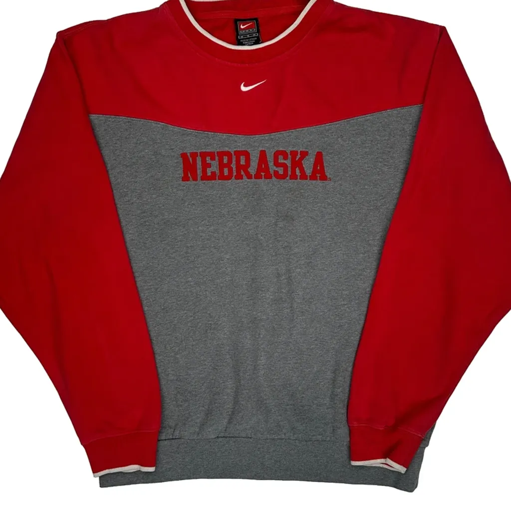 Nebraska Nike College Sweatshirt - Medium Grey Cotton Blend - Image 6