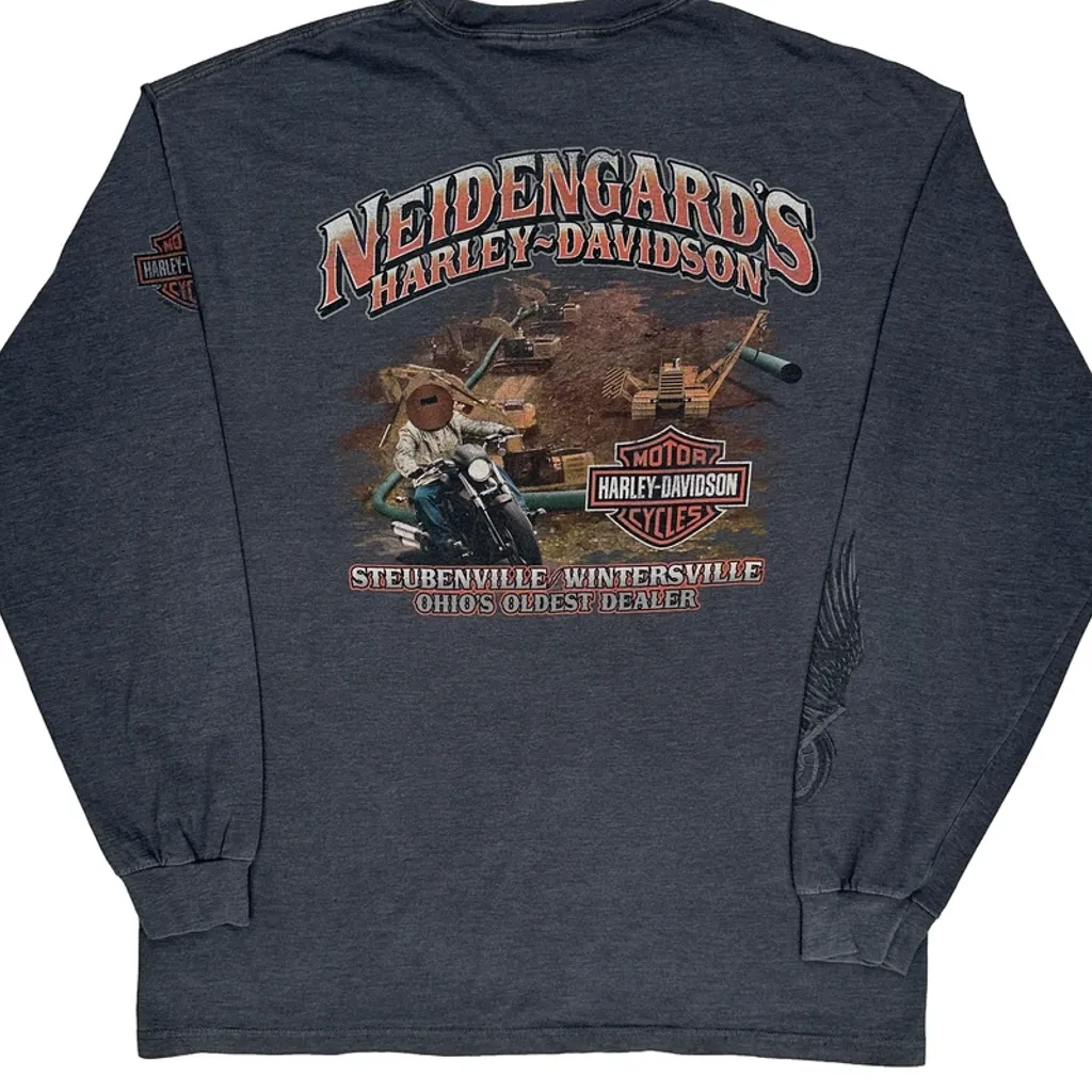 Neidengard'S Harley-Davidson Harley Davidson Graphic Long Sleeve T-Shirt - XL Grey Cotton - Image 6