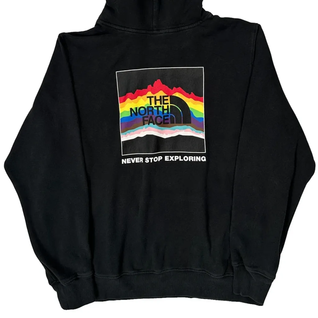 Never Stop Exploring The North Face Graphic Hoodie - Large Black Cotton - Image 6