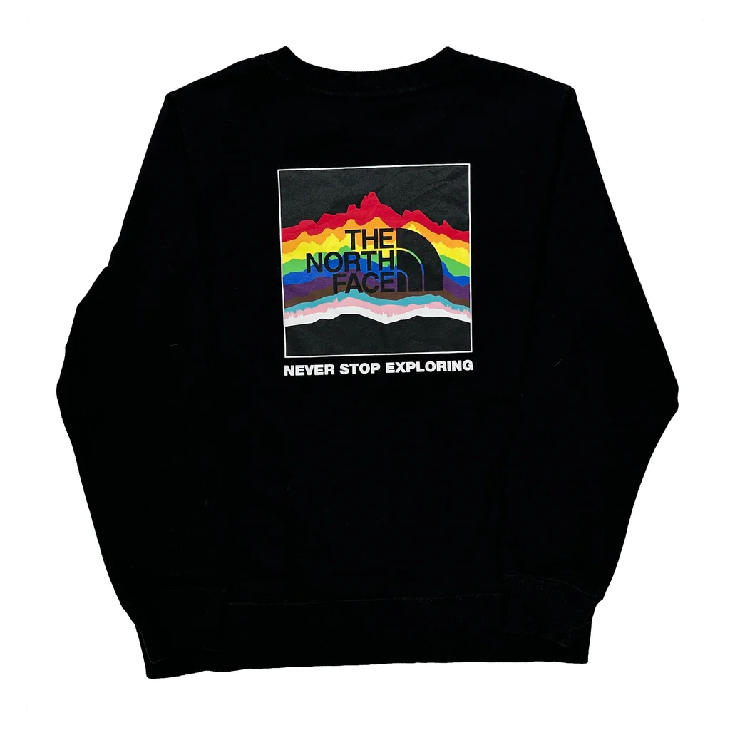 Never Stop Exploring The North Face Graphic Sweatshirt - Large Black Cotton - Image 2