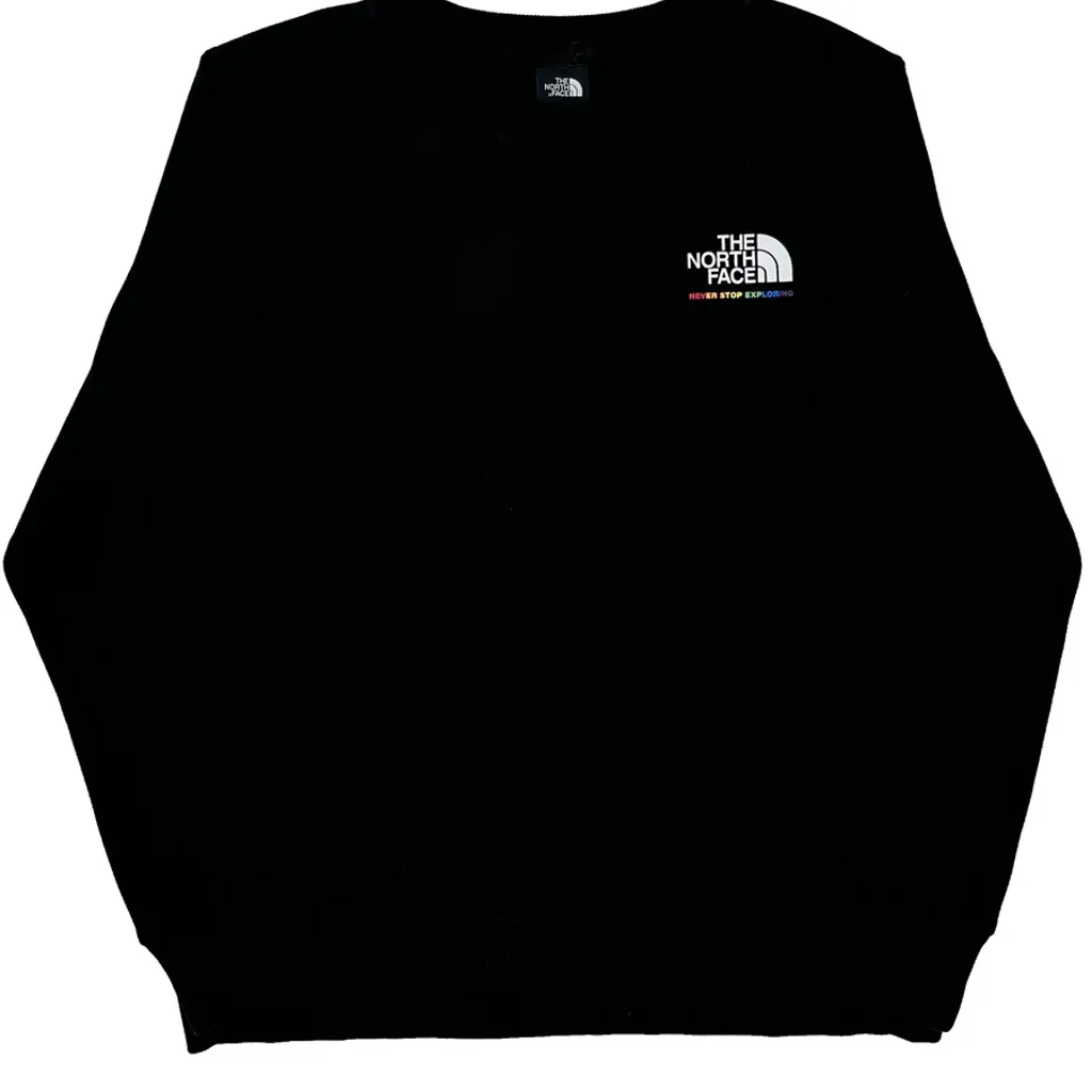 Never Stop Exploring The North Face Graphic Sweatshirt - Large Black Cotton - Image 4