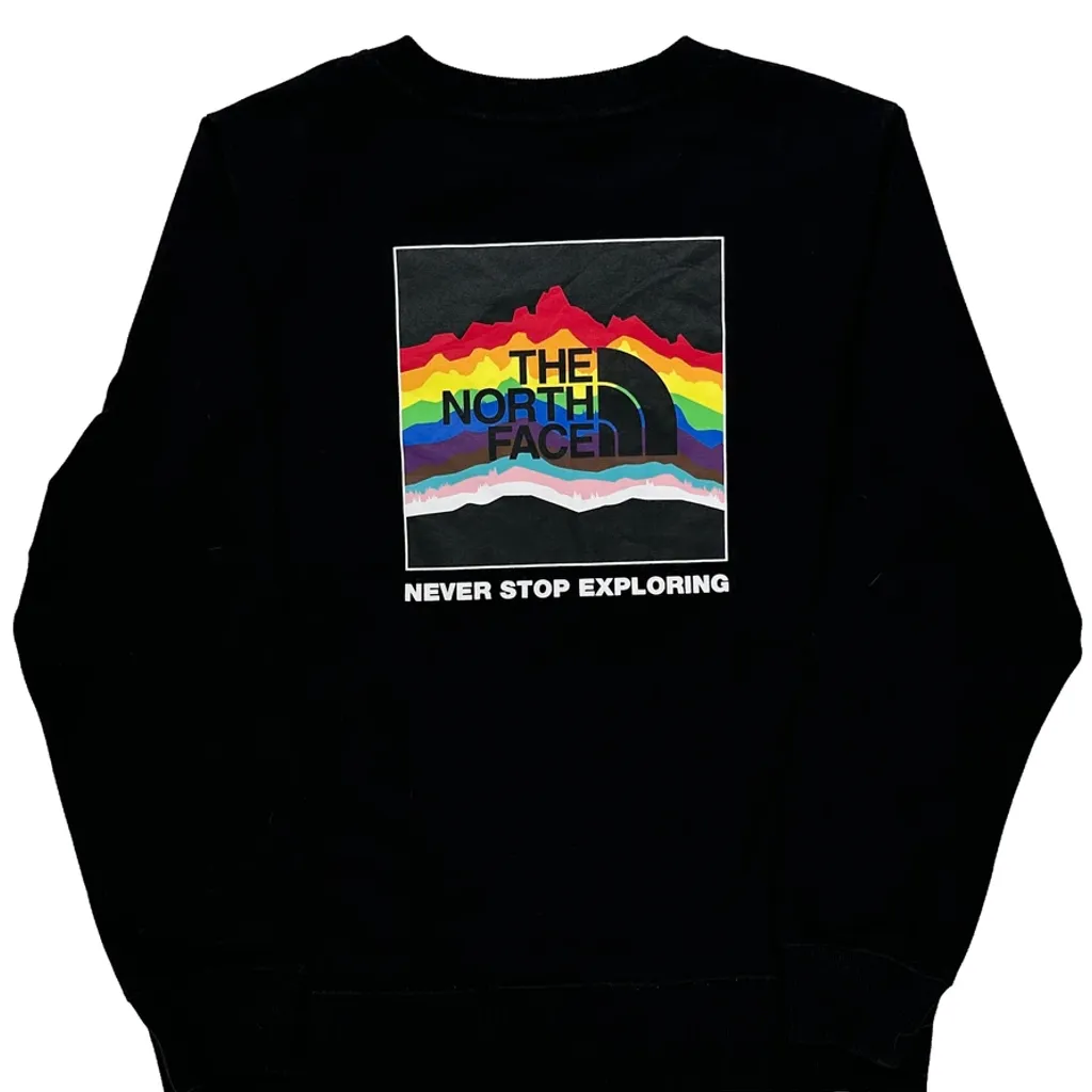 Never Stop Exploring The North Face Graphic Sweatshirt - Large Black Cotton - Image 6