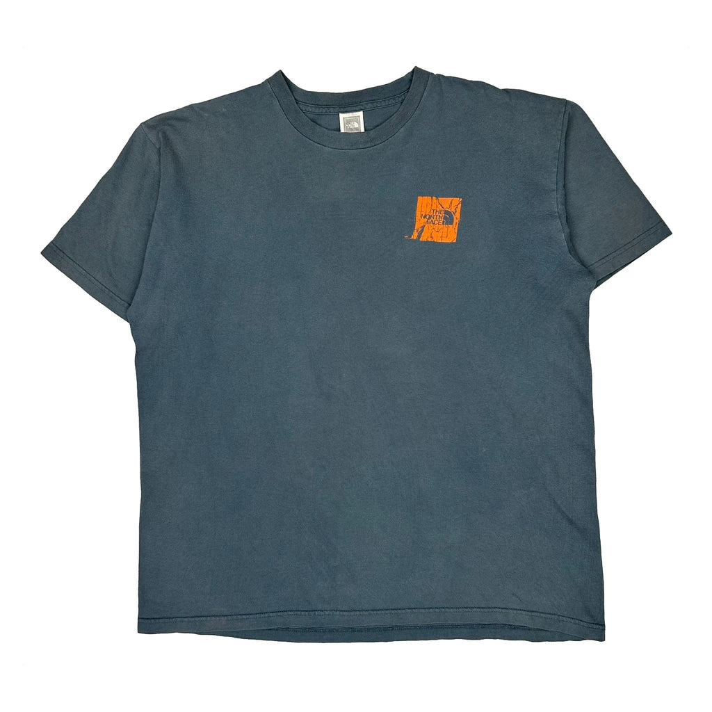 Never Stop Exploring The North Face Graphic T-Shirt - Large Blue Cotton