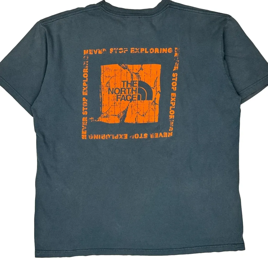 Never Stop Exploring The North Face Graphic T-Shirt - Large Blue Cotton - Image 7