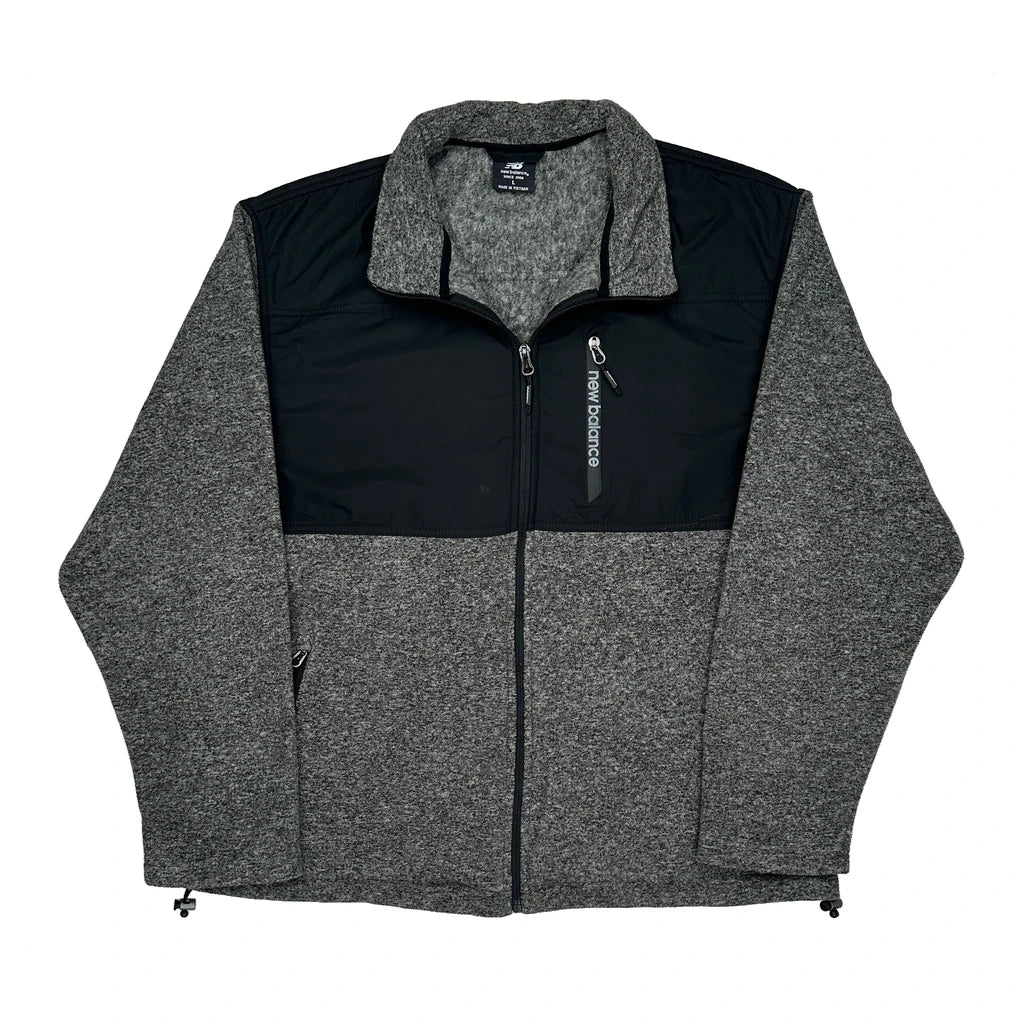 New Balance Fleece Jacket - Large Grey Polyester