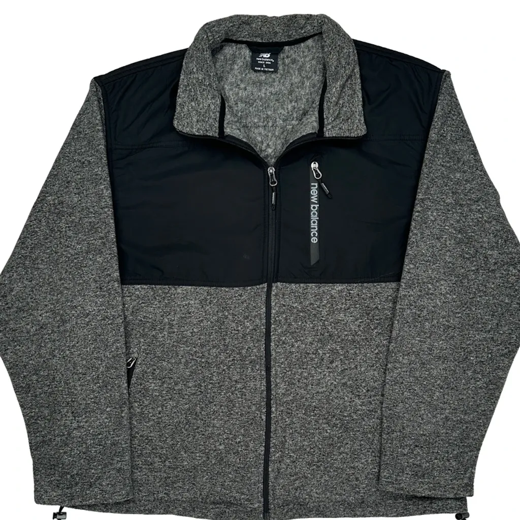New Balance Fleece Jacket - Large Grey Polyester - Image 4