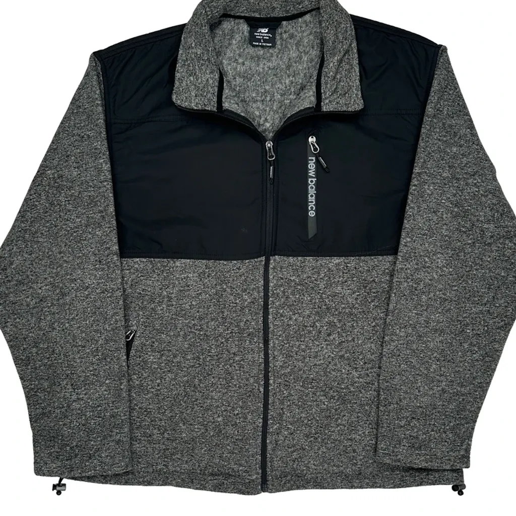 New Balance Fleece Jacket - Large Grey Polyester - Image 5