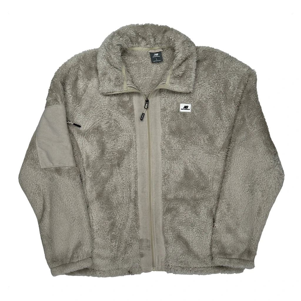 New Balance Fleece Jacket - Large Grey Polyester