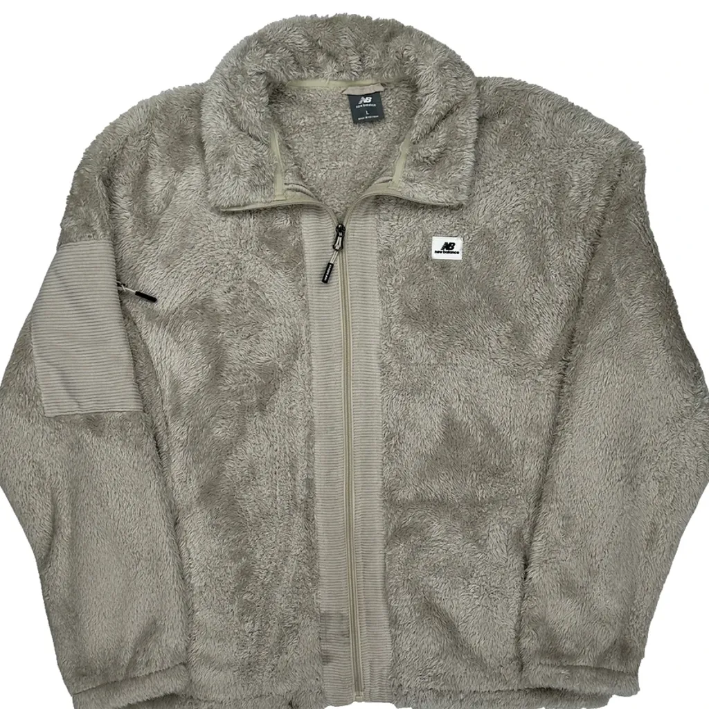 New Balance Fleece Jacket - Large Grey Polyester - Image 5
