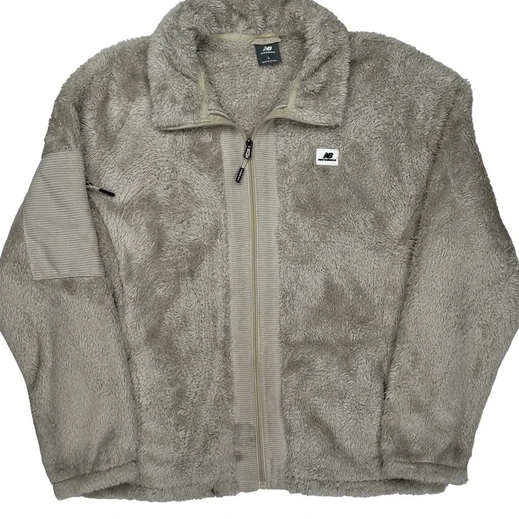 New Balance Fleece Jacket - Large Grey Polyester - Image 6