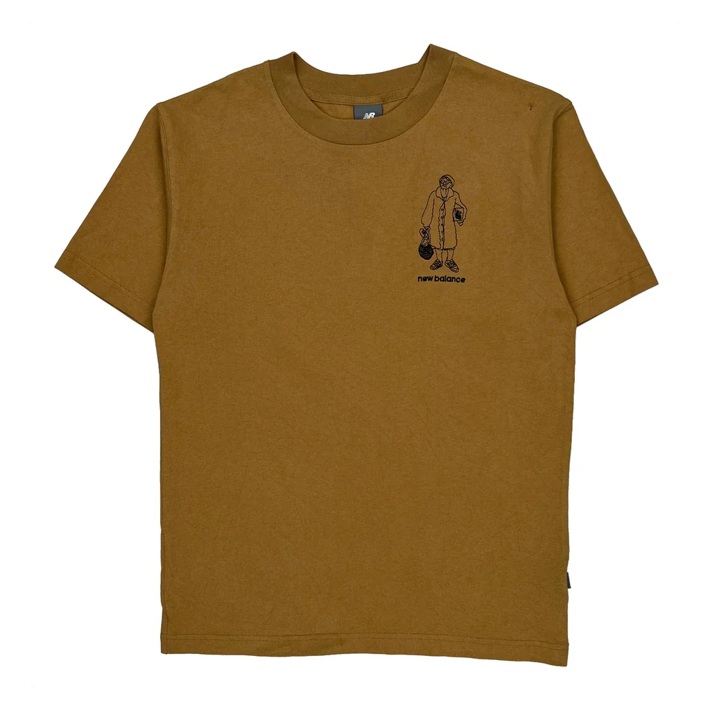 New Balance T-Shirt - Small Brown Cotton